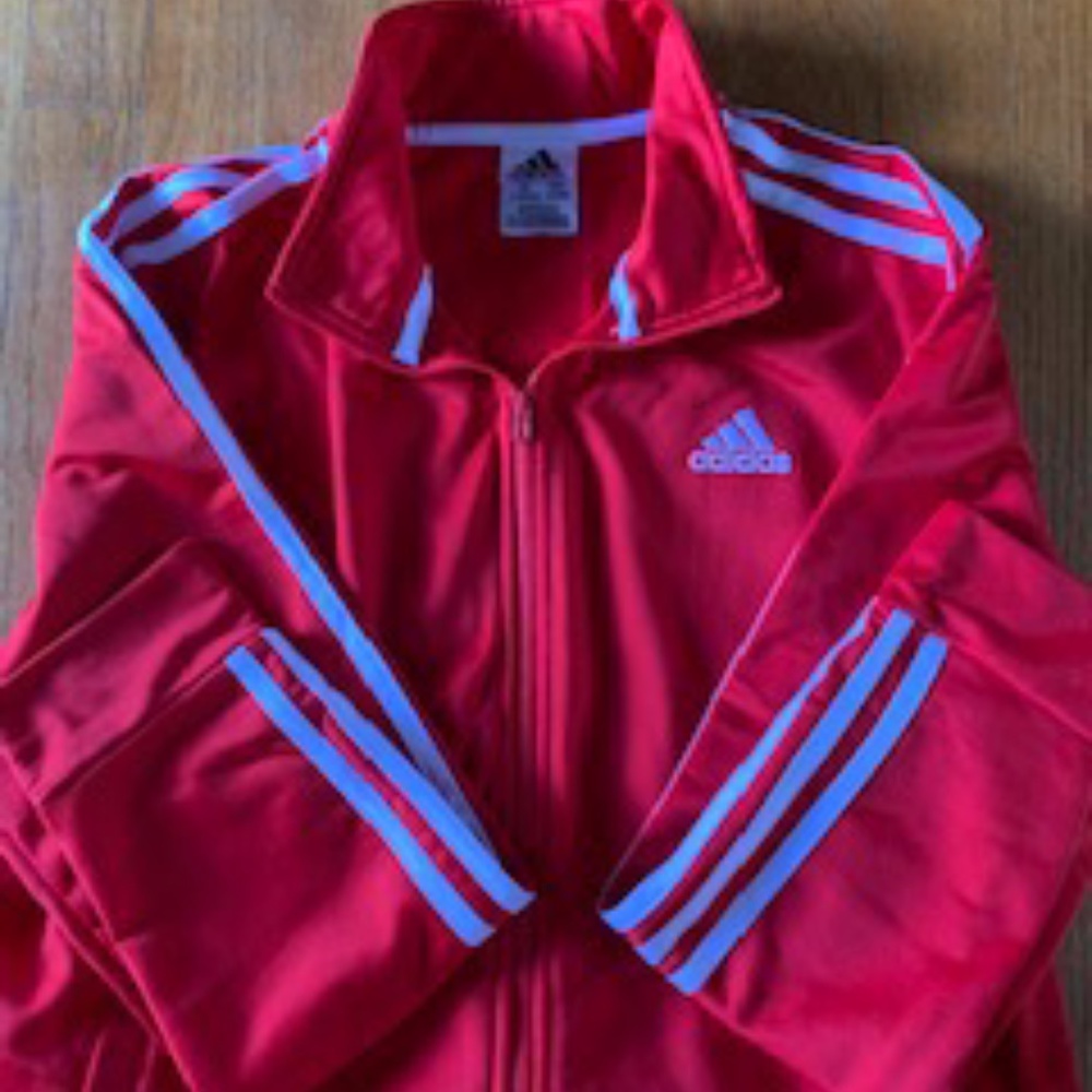 Red Addidas Track Jacket - Youth XL (sz 18-20)
